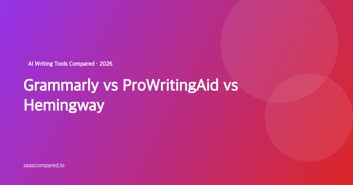 Grammarly vs ProWritingAid vs Hemingway: Best Writing Assistant in 2026